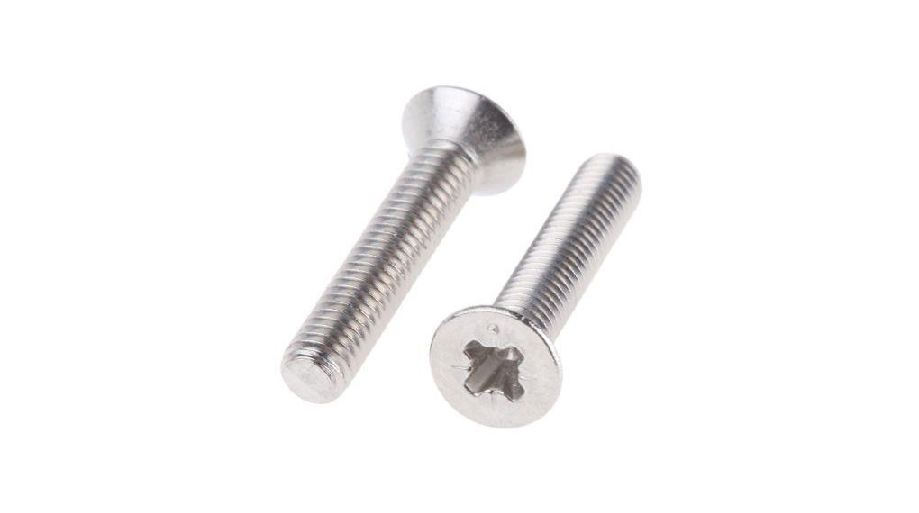 Screw, Machine / Countersunk Head, Pozidriv, M3, 10mm, Pack of 100 pieces